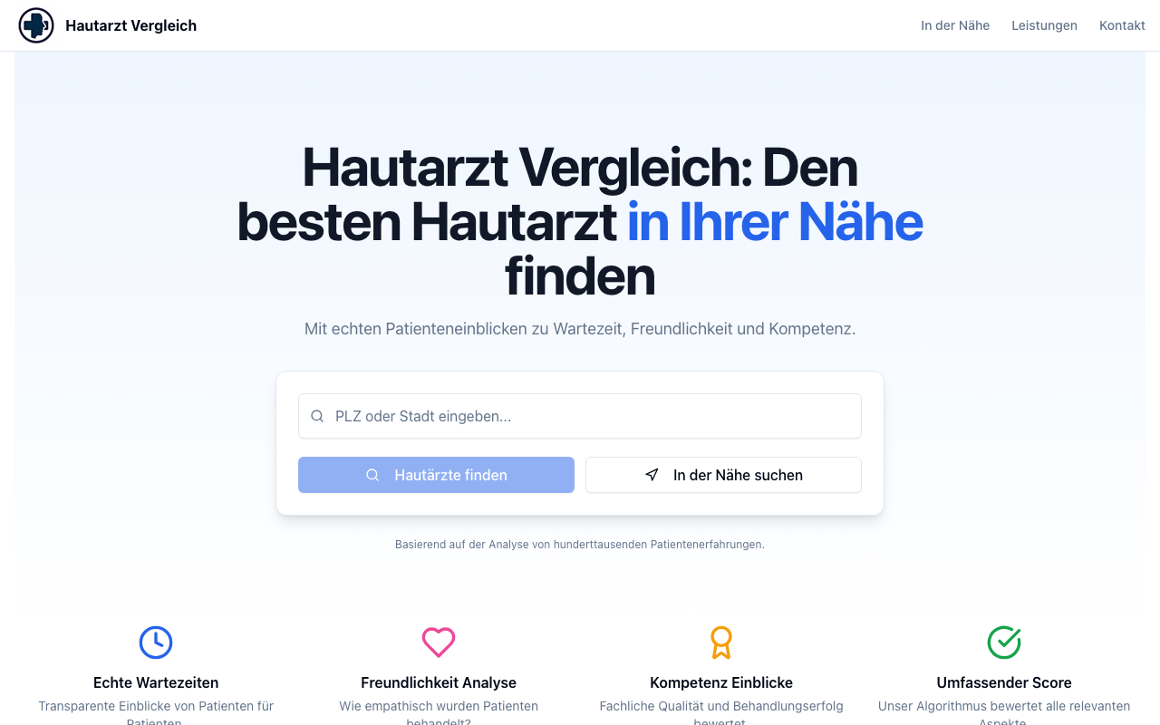 hautarzt-vergleich.de – Screenshot