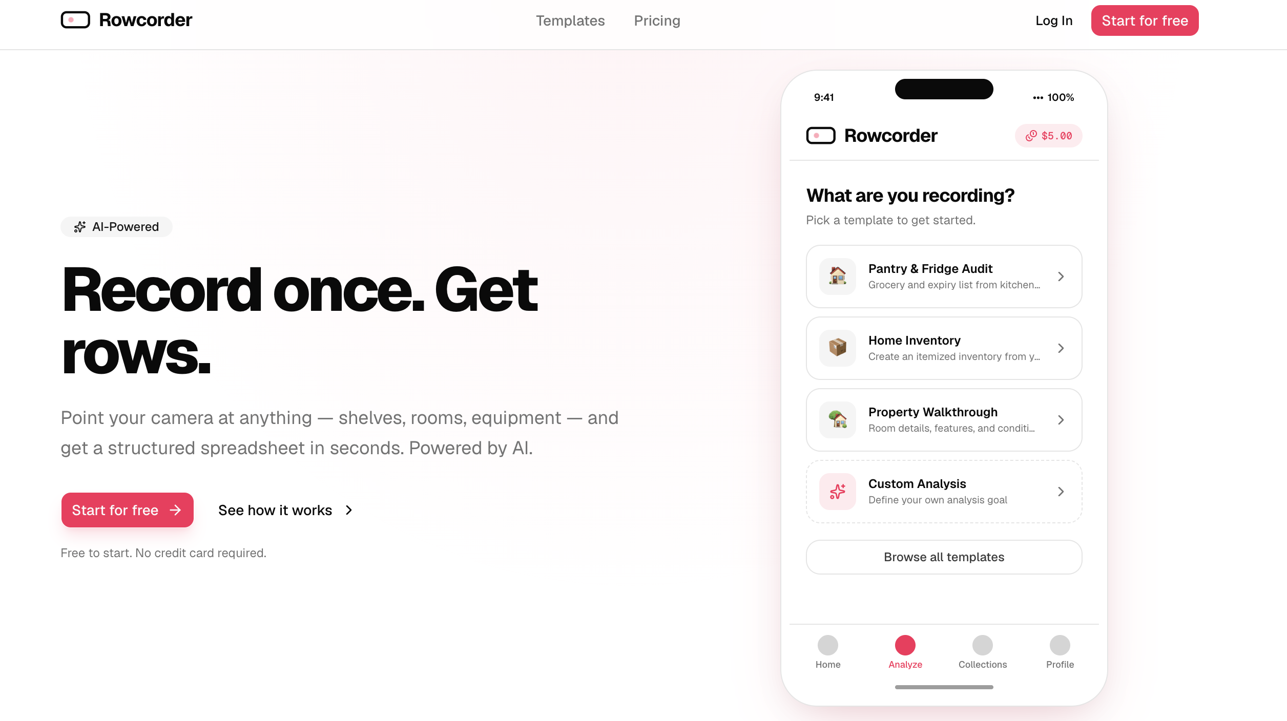 rowcorder.com – Screenshot